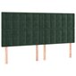 Atsperu gultas rāmis ar matraci vidaXL, 200x200 cm, tumši zaļš cena un informācija | Gultas | 220.lv