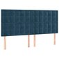 Atsperu gultas rāmis ar matraci vidaXL, 200x200 cm, tumši zils cena un informācija | Gultas | 220.lv
