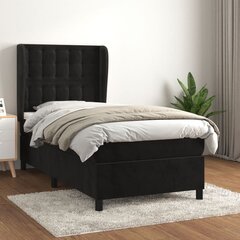 Atsperu gultas rāmis ar matraci vidaXL, 90x190 cm, melns цена и информация | Кровати | 220.lv
