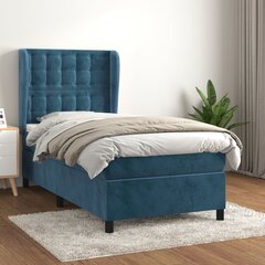 Atsperu gultas rāmis ar matraci vidaXL, 90x190 cm, tumši zils цена и информация | Кровати | 220.lv