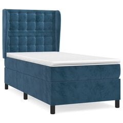 Atsperu gultas rāmis ar matraci vidaXL, 100x200 cm, tumši zils цена и информация | Кровати | 220.lv