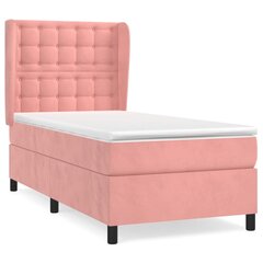 Atsperu gultas rāmis ar matraci vidaXL, 100x200 cm, rozā цена и информация | Кровати | 220.lv