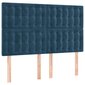 Atsperu gultas rāmis ar matraci vidaXL, 140x200 cm, tumši zils cena un informācija | Gultas | 220.lv