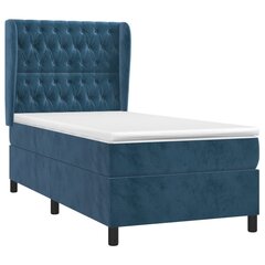 Atsperu gultas rāmis ar matraci vidaXL, 90x200 cm, tumši zils цена и информация | Кровати | 220.lv