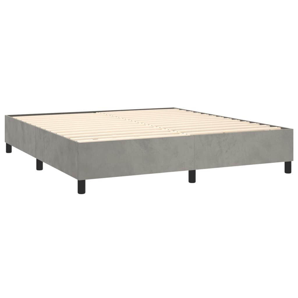 Atsperu gultas rāmis ar matraci vidaXL, 160x200 cm, gaiši pelēks cena un informācija | Gultas | 220.lv