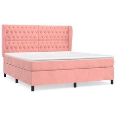 Atsperu gultas rāmis ar matraci vidaXL, 160x200 cm, rozā цена и информация | Кровати | 220.lv