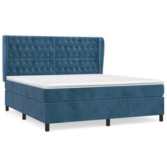 Atsperu gultas rāmis ar matraci vidaXL, 180x200 cm, tumši zils cena un informācija | Gultas | 220.lv