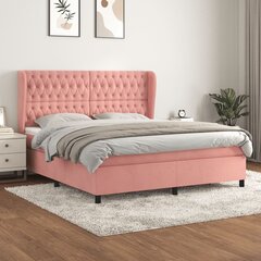 Atsperu gultas rāmis ar matraci vidaXL, 180x200 cm, rozā цена и информация | Кровати | 220.lv