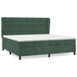 Atsperu gultas rāmis ar matraci vidaXL, 200x200 cm, tumši zaļš cena un informācija | Gultas | 220.lv
