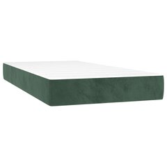 Atsperu gultas rāmis ar matraci vidaXL, 80x200 cm, tumši zaļš цена и информация | Кровати | 220.lv