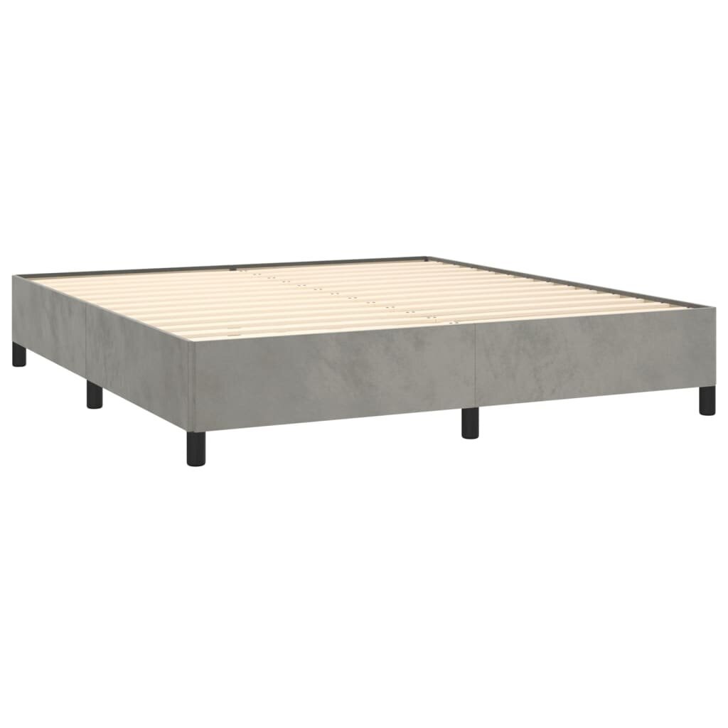 Atsperu gultas rāmis ar matraci vidaXL, 180x200 cm, gaiši pelēks цена и информация | Gultas | 220.lv