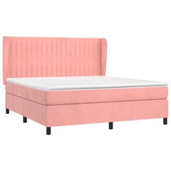 Atsperu gultas rāmis ar matraci vidaXL, 180x200 cm, rozā cena un informācija | Gultas | 220.lv