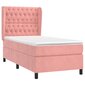 Atsperu gultas rāmis ar matraci vidaXL, 80x200 cm, rozā cena un informācija | Gultas | 220.lv