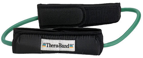 Thera-band apaļa elastīgā lente ar turētājiem, zaļa, 60 cm цена и информация | Fitnesa gumijas, gredzeni | 220.lv