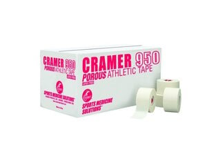 Neelastīgs sporta teips CRAMER Cramer 950, 2,5 cm x 13,7 m, balts cena un informācija | Ķermeņa daļu fiksatori | 220.lv