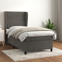 Atsperu gulta ar matraci vidaXL, 90x190 cm, tumši pelēks цена и информация | Кровати | 220.lv