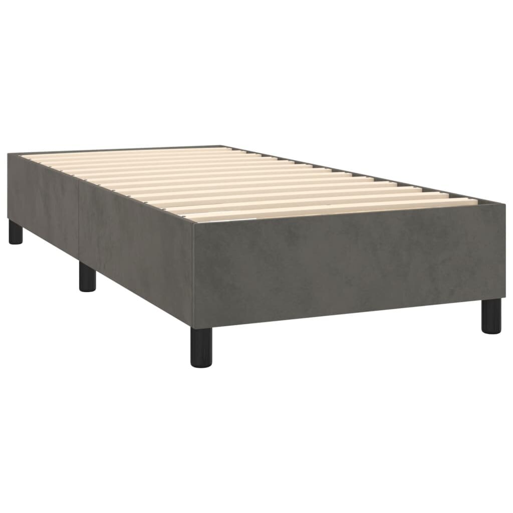 Atsperu gulta ar matraci vidaXL, 90x190 cm, tumši pelēks цена и информация | Gultas | 220.lv