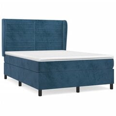 Atsperu gulta ar matraci vidaXL, 140x200 cm, tumši zils cena un informācija | Gultas | 220.lv