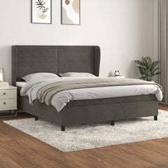 Atsperu gulta ar matraci vidaXL, 160x200 cm, tumši pelēks cena un informācija | Gultas | 220.lv