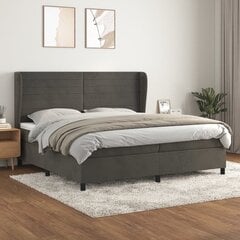 Atsperu gulta ar matraci vidaXL, 200x200 cm, tumši pelēks цена и информация | Кровати | 220.lv