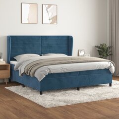 Atsperu gulta ar matraci vidaXL, 200x200 cm, tumši zils цена и информация | Кровати | 220.lv