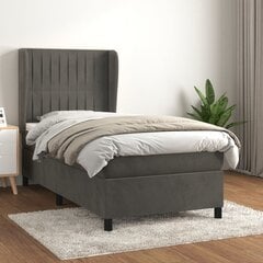 Atsperu gulta ar matraci vidaXL, 80x200 cm, tumši pelēka cena un informācija | Gultas | 220.lv
