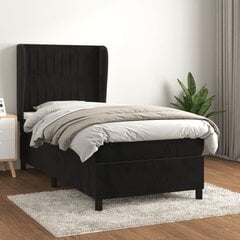 Atsperu gulta ar matraci vidaXL, 80x200 cm, melns цена и информация | Кровати | 220.lv