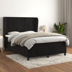 Atsperu gulta ar matraci vidaXL, 140x200 cm, melns цена и информация | Кровати | 220.lv