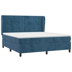 Atsperu gulta ar matraci vidaXL, 160x200 cm, tumši zils cena un informācija | Gultas | 220.lv