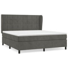 Atsperu gulta ar matraci vidaXL, 180x200 cm, tumši pelēks cena un informācija | Gultas | 220.lv