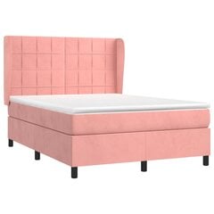 Atsperu gulta ar matraci vidaXL, 140x190 cm, rozā цена и информация | Кровати | 220.lv