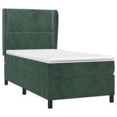 Atsperu gulta ar matraci vidaXL, 80x200 cm, tumši zaļš цена и информация | Кровати | 220.lv