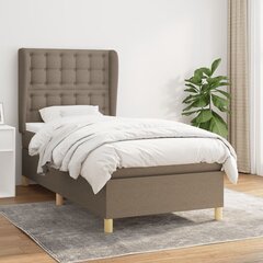 Atsperu gulta ar matraci vidaXL, 80x200 cm, pelēkbrūna cena un informācija | Gultas | 220.lv