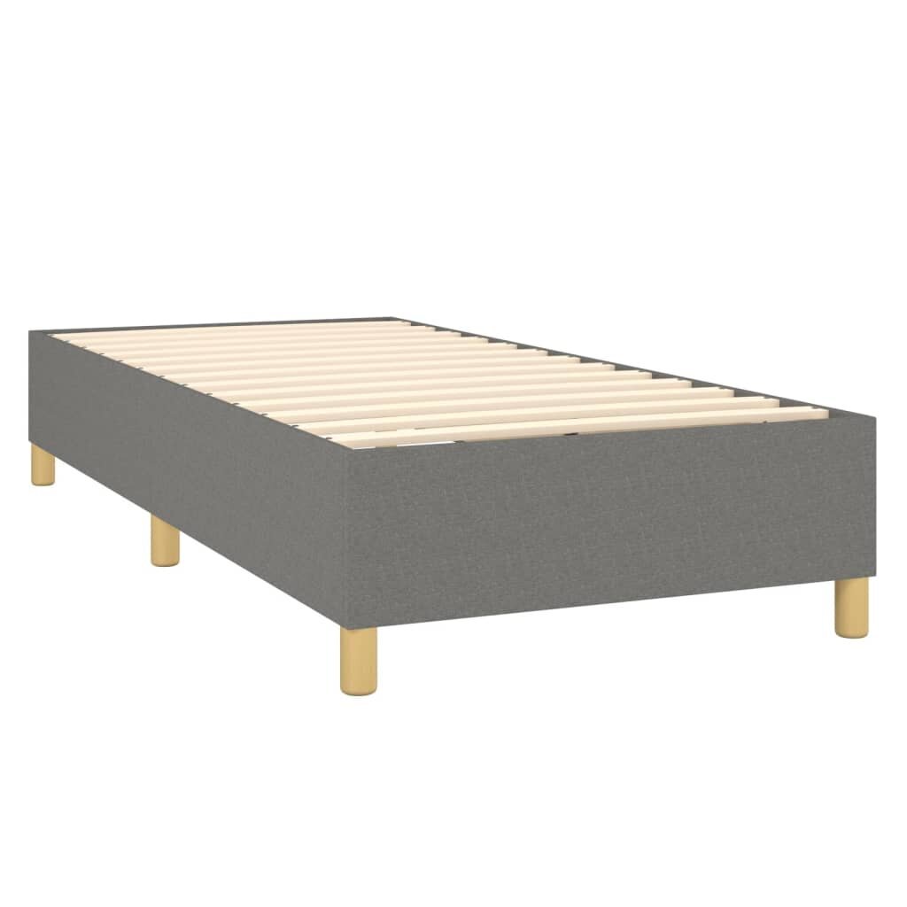 Atsperu gulta ar matraci vidaXL, 80x200 cm, tumši pelēks cena un informācija | Gultas | 220.lv