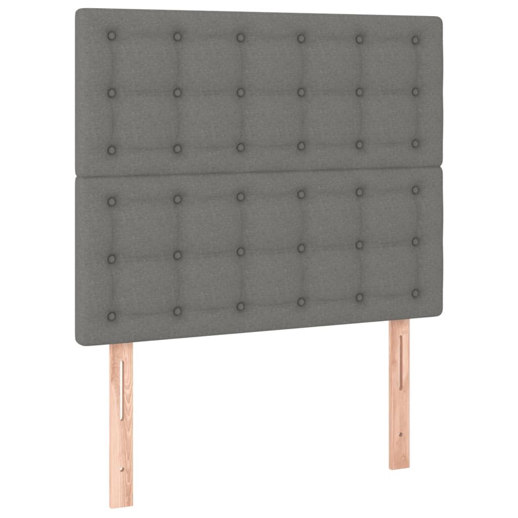 Atsperu gulta ar matraci vidaXL, 80x200 cm, tumši pelēks цена и информация | Gultas | 220.lv