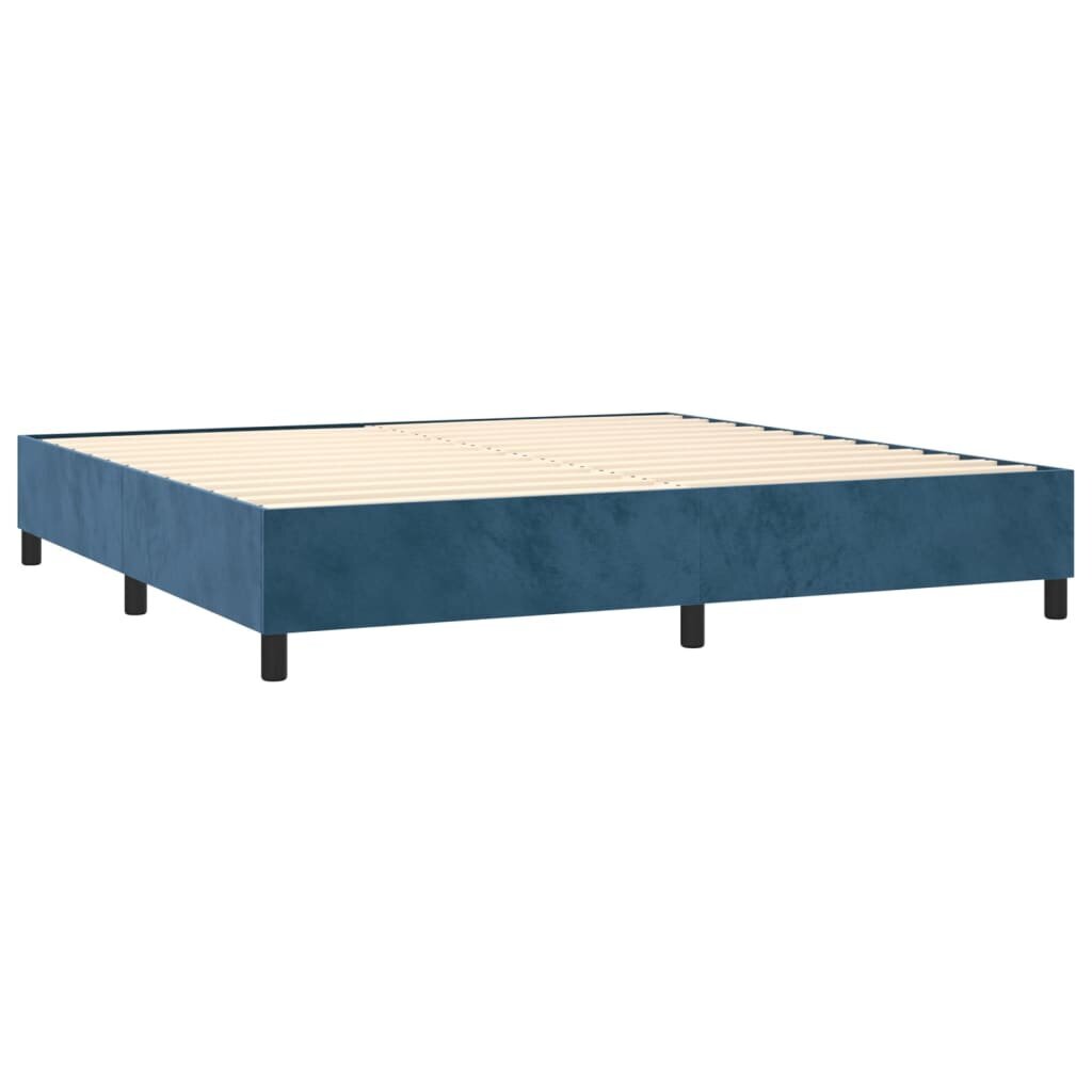 Atsperu gulta ar matraci vidaXL, 200x200 cm, tumši zils цена и информация | Gultas | 220.lv