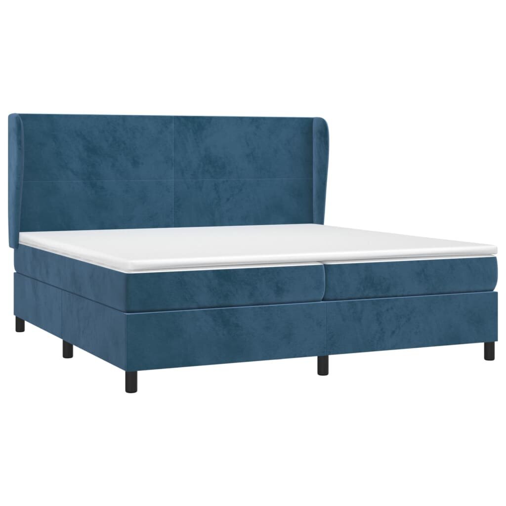 Atsperu gulta ar matraci vidaXL, 200x200 cm, tumši zils cena un informācija | Gultas | 220.lv