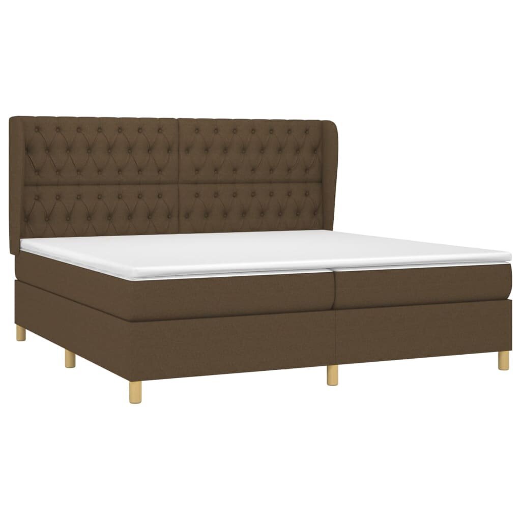 Atsperu gulta ar matraci vidaXL, 200x200 cm, tumši brūns cena un informācija | Gultas | 220.lv