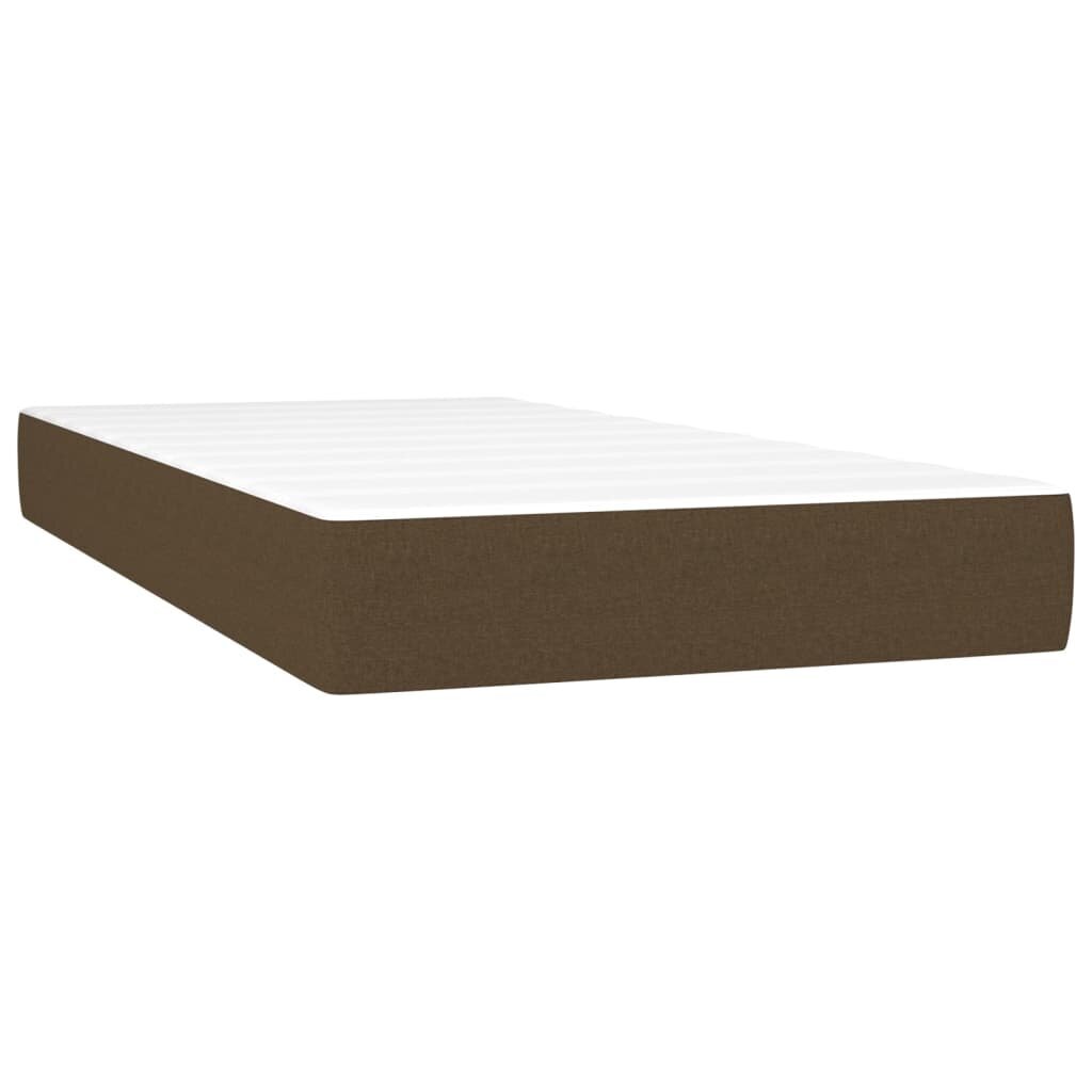 Atsperu gulta ar matraci vidaXL, 200x200 cm, tumši brūns cena un informācija | Gultas | 220.lv