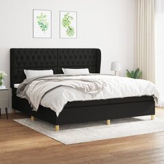 Atsperu gulta ar matraci vidaXL, 200x200 cm, melns cena un informācija | Gultas | 220.lv