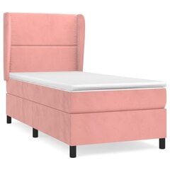 Atsperu gulta ar matraci vidaXL, 100x200 cm, rozā цена и информация | Кровати | 220.lv