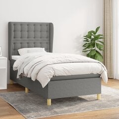 Atsperu gulta ar matraci vidaXL, 100x200 cm, tumši pelēks цена и информация | Кровати | 220.lv