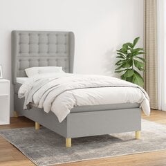Atsperu gulta ar matraci vidaXL, 100x200 cm, gaiši pelēks цена и информация | Кровати | 220.lv