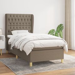 Atsperu gulta ar matraci vidaXL, 100x200 cm, pelēkbrūns цена и информация | Кровати | 220.lv