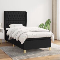 Atsperu gulta ar matraci vidaXL, 100x200 cm, melns цена и информация | Кровати | 220.lv