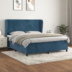 Atsperu gulta ar matraci vidaXL, 180x200 cm, tumši zils cena un informācija | Gultas | 220.lv