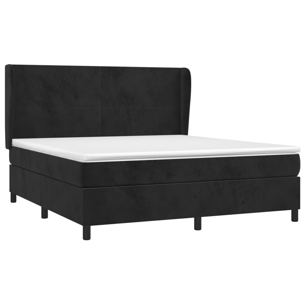 Atsperu gulta ar matraci vidaXL, 180x200 cm, melns cena un informācija | Gultas | 220.lv