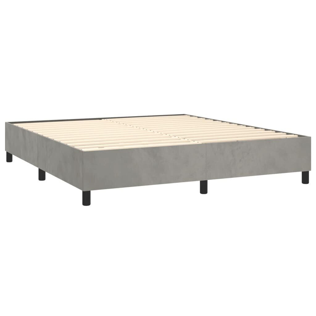 Atsperu gulta ar matraci vidaXL, 180x200 cm, gaiši pelēks cena un informācija | Gultas | 220.lv