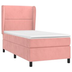 Atsperu gulta ar matraci vidaXL, 90x200 cm, rozā цена и информация | Кровати | 220.lv