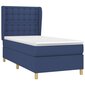 Atsperu gulta ar matraci vidaXL, 90x200 cm, zils cena un informācija | Gultas | 220.lv